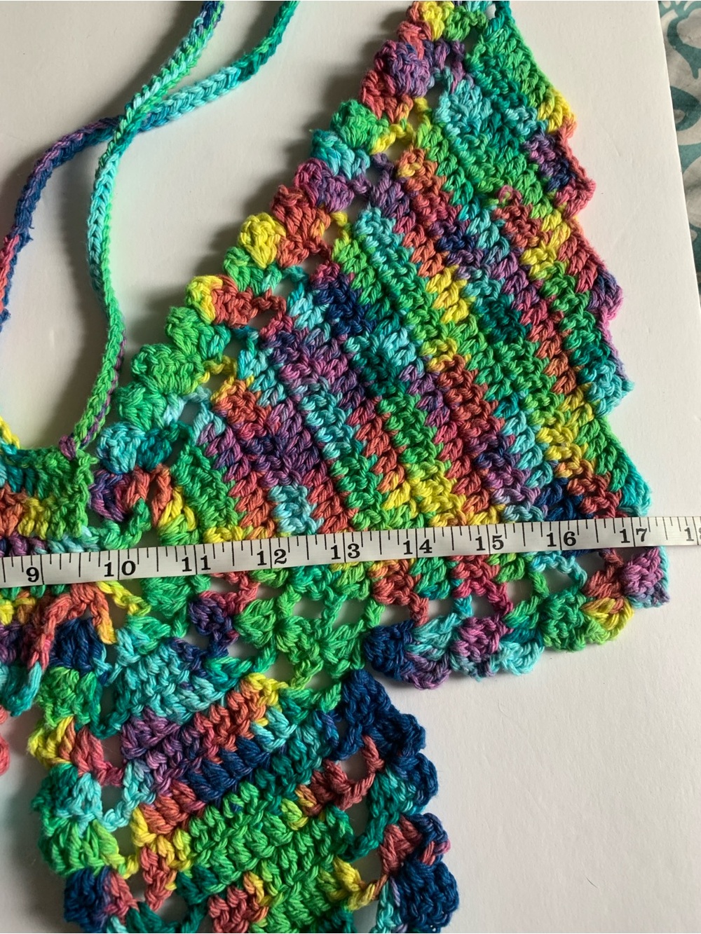 Handmade Multicolor Rainbow Crochet Butterfly Halter Top - Picture 4 of 4